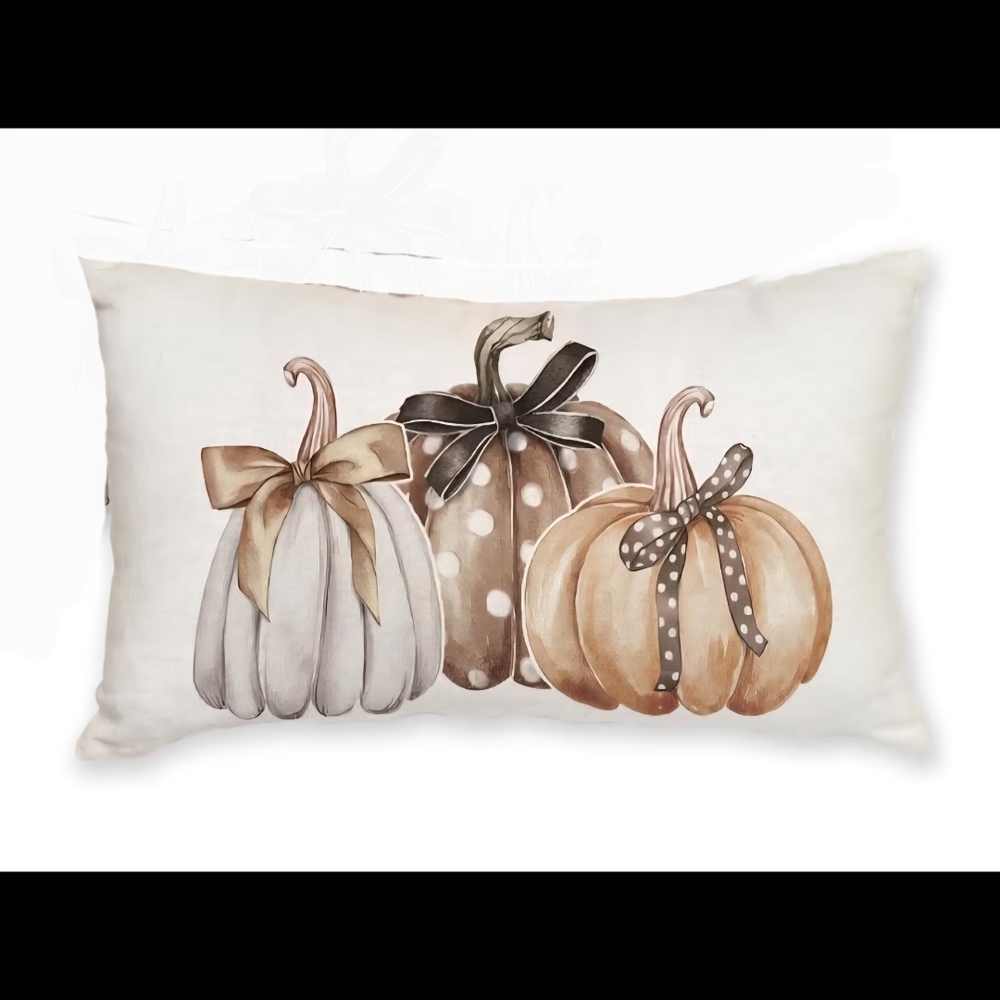 Pumpkin Design Fall Pillow Cover 12"x20"